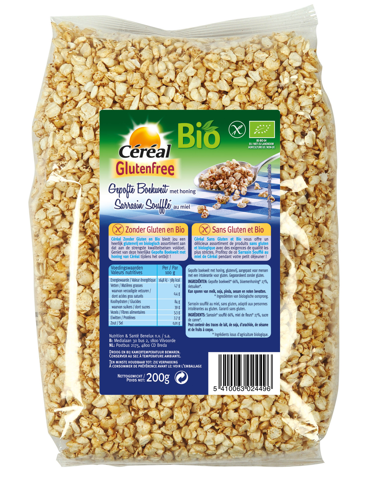 Foto van Cereal Gepofte Boekweit Met Honing Glutenvrij Biologisch