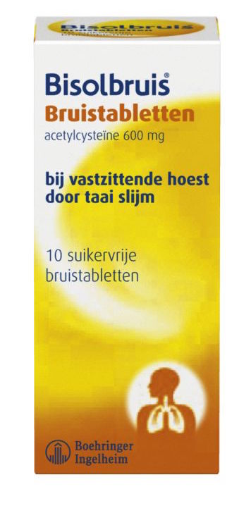 Foto van Bisolvon Bisolbruis Acetylcysteine 600mg Tabletten