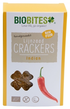Foto van Biobites Lijnzaad Crackers Raw India