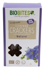 Foto van Biobites Lijnzaad Crackers Raw Natural 2st
