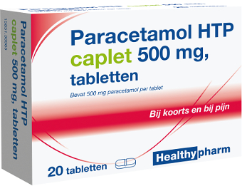 Foto van Healthypharm Paracetamol 500mg Caplet 20st